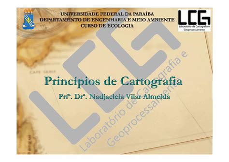 Pdf Apresenta O Da Disciplina Princ Pios De Cartografia