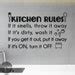 Kitchen Rules Vinyl Wall Decal Sticker Etsy