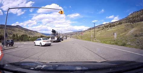 Dashcam Footage Captures Terrifying Near Miss With Semi Truck Video