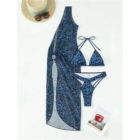 New Three Piece Bikini Sexy One Shoulder Hollow Design Swimsuit