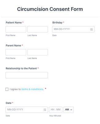 Circumcision Consent Form Template Jotform