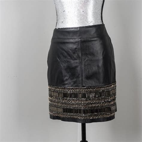 Danier Skirts Nwt Host Pickdanier Leather And Bead Skirt Sz Poshmark