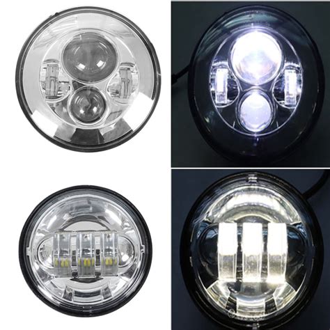 GXYWADY Motorcycle 80W 7 Inch LED Headlight 4 5 Inch Fog Light