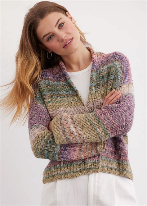 Lana Grossa RIPPENCARDIGAN Mosaico FILATI No 67 Frühjahr Sommer