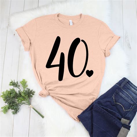 Hello 40 Heart Shirt 40th Birthday Shirt Fortieth Birthday Etsy