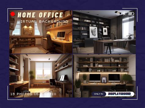 Home Office Zoom Backgrounds, Office Streaming Backgrounds, Home Office ...