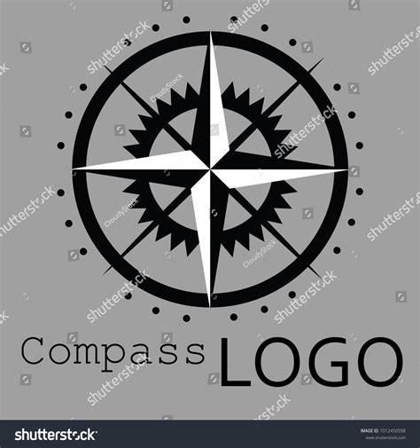 Black White Compass Logo Vector Icon Stock Vector Royalty Free 1012450558