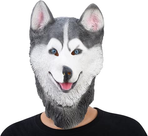 Husky Dog Latex Mask Wolf Animal Costume Realistic Halloween Costume