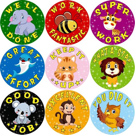 Fancy Land Animal Reward Stickers For Kids 200pcs Per Roll Sticker For