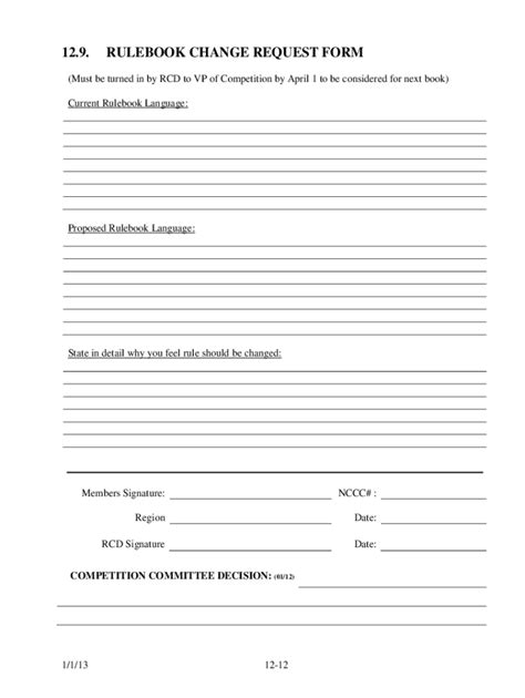 Fillable Online Nccc Rulebook Form Final Version Fax Email Print