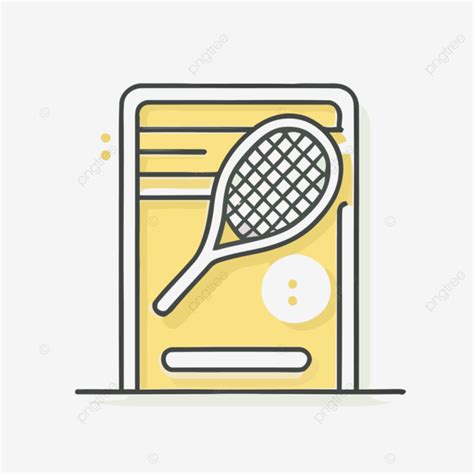 Icono De Raqueta De Tenis De Línea Recta Vector PNG Un ícono Lineal