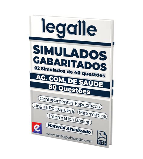 Simulados Prova Agente De Saude - 02 SIMULADOS GABARITADOS AGENTE COMUNITÁRIO DE SAÚDE - LEGALLE ...