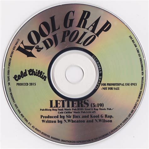 Kool G Rap And Dj Polo Letters 1994 Cd Discogs