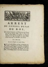 Arrest Du Conseil D E Tat Du Roi Qui Ordonne L Exe Cution De L