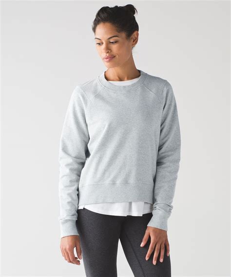 Lululemon Split Long Sleeve Heathered Light Grey Lulu Fanatics