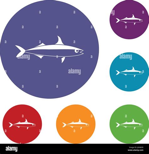 Fish Icons Set Stock Vector Image Art Alamy