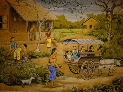 Village scene Tapestry - Textile by Community in Sri Lanka - Fine Art America