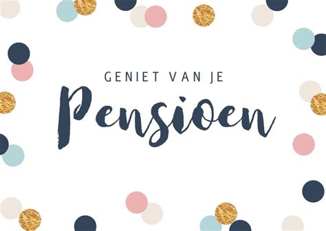 Felicitatiekaart Pensioen Confetti Goud Vrouw Kaartje2go