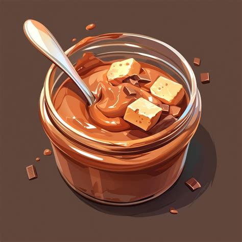 Premium Vector Silky Chocolate Mousse Rich Cartoon Style