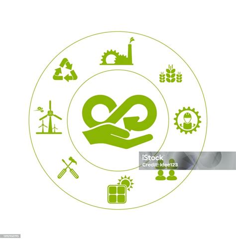 Circular Economy Icons On White Background Stock Illustration Download Image Now Circular