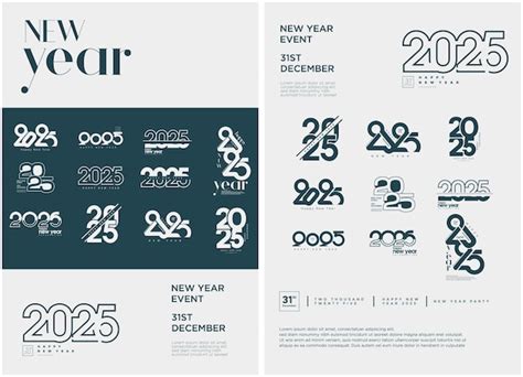 Premium Vector | Set of New Year 2025 posters Design several new year ...