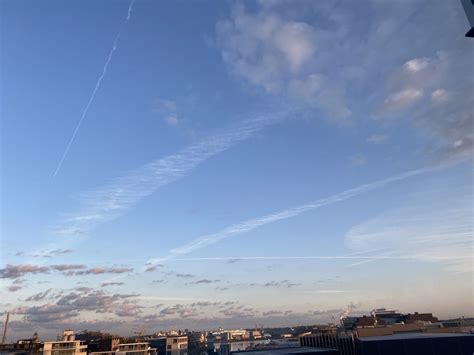 Amsterdam: three planes pulling trails on this picture (around 0740