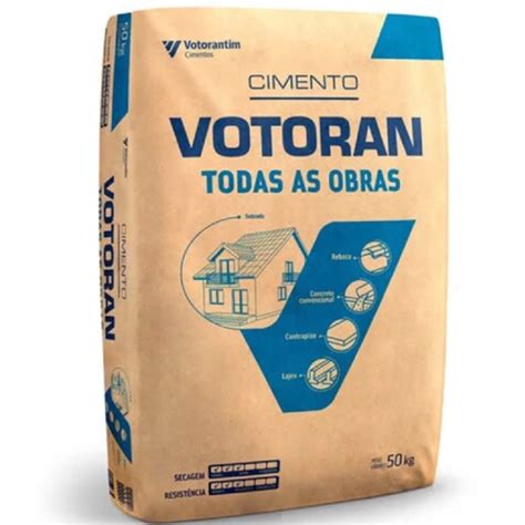 Kit 10 Sacos De Cimento Para Todas As Obras 50 Kilos VOTORAN Votoran