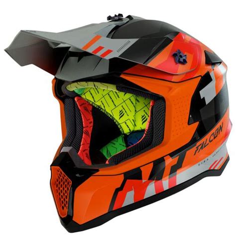 Capacete MT Falcon Arya laranja Loja Motocross Equipamentos e Peças