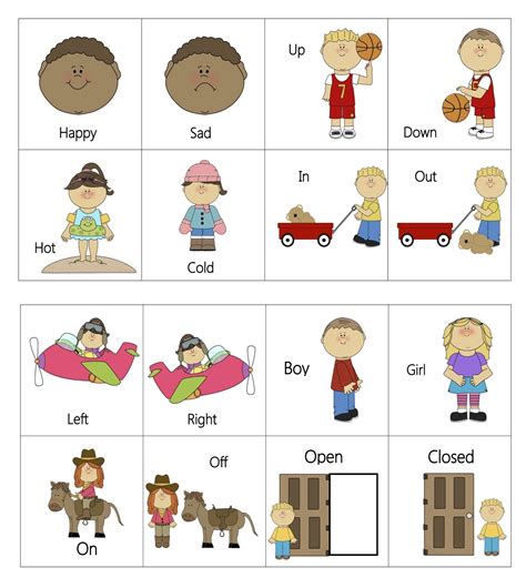 Opposites For Kindergarteners