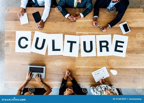 Business Meeting With Word Culture On Table Stock Image Image Of