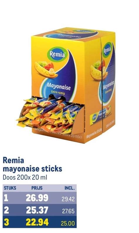 Remia Mayonaise Sticks Aanbieding Bij Makro