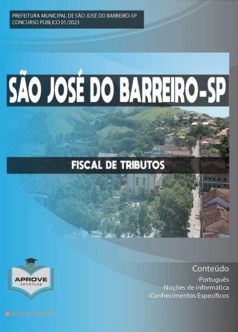 Apostila S O Jos Do Barreiro Fiscal De Tributos Aprove Apostilas