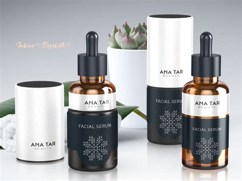 Facial Serum By Ana Tar Cosmetic Labels Design Cosmetic Packaging Design Cosmetic Labels