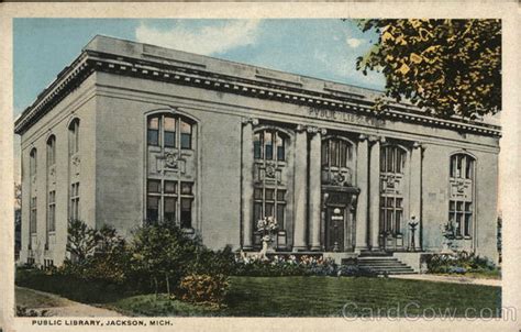 Public Library Jackson, MI Postcard