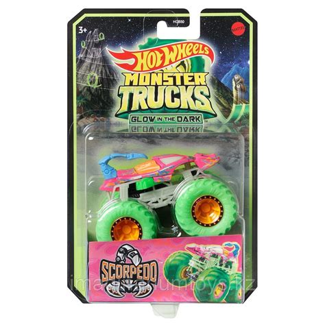 Hot Wheels Монстр трак светящийся в темноте Scorpedo оригинал купить в Алматы