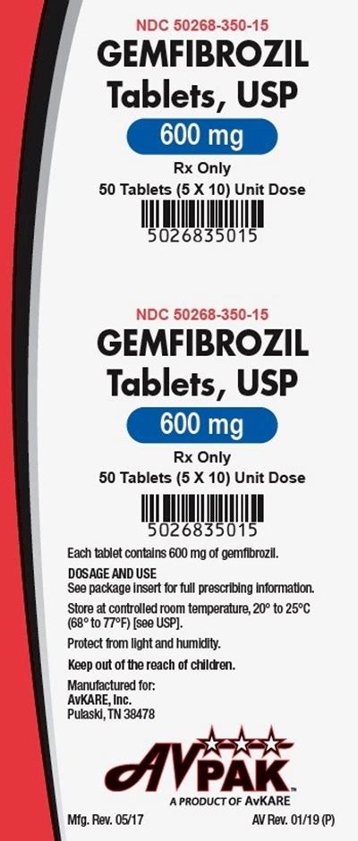 Product Images Gemfibrozil Photos - Packaging, Labels & Appearance