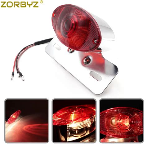 ZORBYZ Luz De Freno Trasera Cromada Para Motocicleta Soporte De