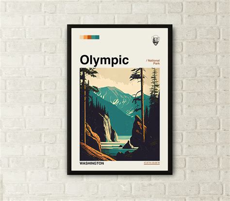 Olympic National Park Poster Olympic Washington Poster US - Etsy