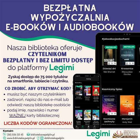 Nowy miesiąc nowe kody do LEGIMI Miejska Biblioteka Publiczna w