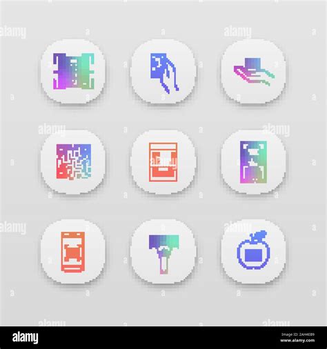 Barcodes App Icons Set Ui Ux User Interface Qr And Linear Codes