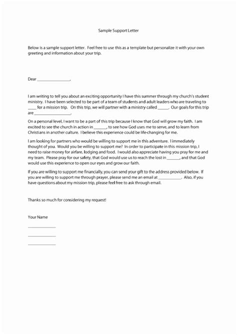 Missions Support Letter Template Hamiltonplastering