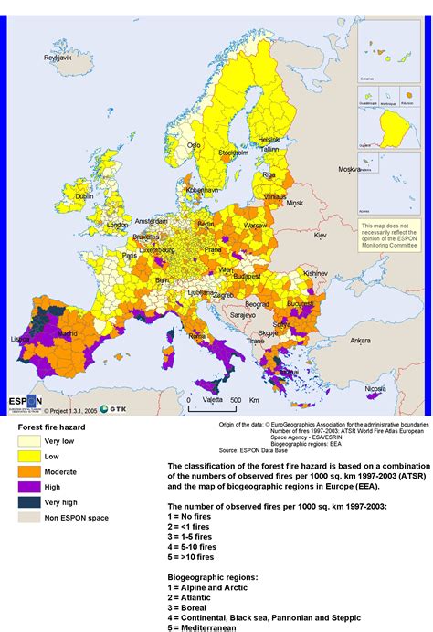 Europe Wildfire Hazard Map Maps Knowledge Base