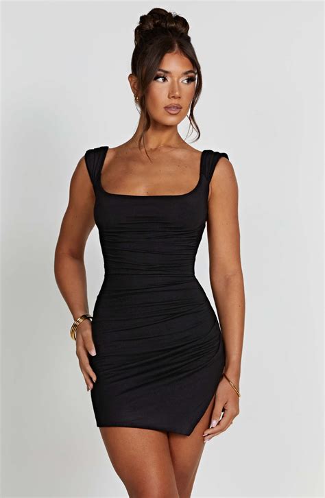 black tight short dress