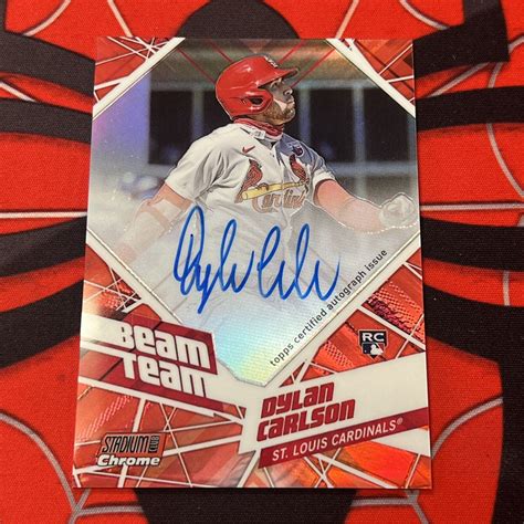 2021 Topps Stadium Club Chrome Beam Team Autographs Red Refractor