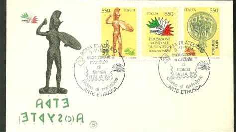 ITALIA BUSTA FILAGRANO Italia 85 Arte Etrusca Annullo Roma Fdc 1984