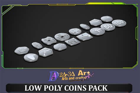 3d Low Poly Silver Coins Package 3d Props Unity Asset Store