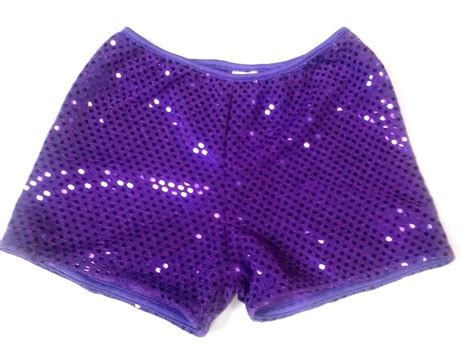 Cheerleading Metallic Sequin Boy Cut Briefs Purple Icupid Practice Wear