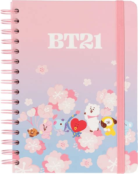 Grupo Erik Bullet Journal Pointillé BT21 Rose Carnet de Notes A5