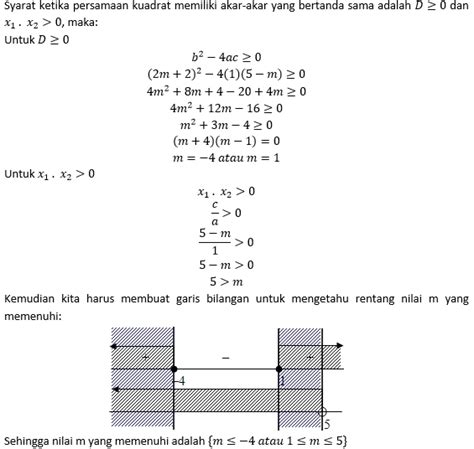 Jika Diketahui Persamaan Kuadrat X M