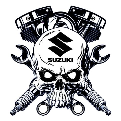 Suzuki Motorcycle Skull Logo - Etsy